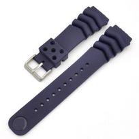 Diving Resin Watch Band for Seiko Silicone Waterproof Soft Rubber Wristband 18/20/22mm Men Sport Bracelet Accessory 20mm&nologo mėlyna