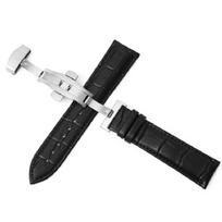 14/15/16/17/18/19/20/21/22/23/24mm Genuine Leather Watch Bracelet for Seiko for Samsung Galaxy Stainless Steel Butterfly Buckle 14mm