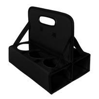 Reusable Take Out Drink Holder Holds 6 Cups Coffee Cup Tote Bag Cup Organizer Pockets  Coffee Cups juoda