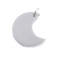 6Pcs/lot Classic Moon Star Pendant ID Tags For Women Men Necklace Jewelry Stainless Steel Double Sides Polish