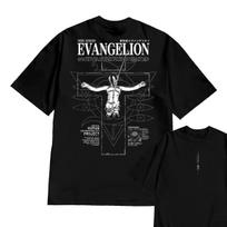 2026 Evangelion Grafinis Mados Marškinėlis Medvilninis Oversized Marškinėlis Unisex Y2k Anime Drabužiai Vyrams Tėvų ir Vaikų Apvalus Kaklas Populiarus Parduodamas M įvairiaspalvis