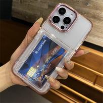 Transparent Card Slot Bag Holder Phone Case For For Iphone17 Air 1 14 13 11 12 16 17ProMax Shockproof Protection Hard Acrylic Cover For iPhone 17ProMax&Case & Holder