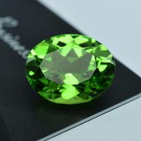 Natural Peridot Gemstone Green Color Oval Shape Certified 10 Ct Loose Gemstones 13.5 mm žalia