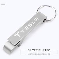 Car Metal Keychain Wine Bottle Opener Tools Gift Accessorys For Tesla Model 3 Y S X Coil Cybertruck Roadster Bonina Juguete 2024 sidabras