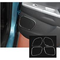Car Door ABS Chrome Audio Speak Sound Cover Ring Circle Lamp Trim Stick 4PCs For Mitsubishi ASX 2013 2014 2015 2016 2017 2018 4pcs