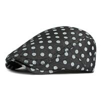 Polo Dot Cap Women's Summer Lightweight Breathable Beret Vintage Cap Forward Cap juoda