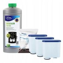 3X Filtr Al-Clean Do Ekspresu Saeco Philips + Odkamieniacz Verde 1L