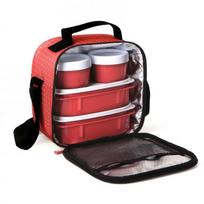 Thermal Bag Red Polka Dot 4 Pack Cooler Picnic Lunch Bag Tote