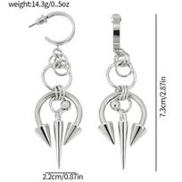 1pair Y2K Stainless Steel Rivet Spike Septum Nose Ring Charms Detachable Earrings for Women Punk Grunge Spiky Gothic Earrings