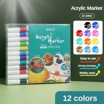 12-80 Colors Acrylic Marker Pens Rock Painting Set Kids Stone Paint Pen Ceramic Glass Wood Manga Art School Supplies Stationery