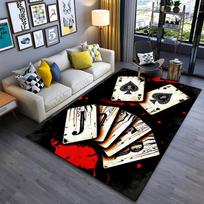 Playing Card Joker and Ace Design Carpet with Red Splatter Style Suitable for use as an anti-slip for living room bedroom sofas 40x60cm( 15x23in )