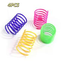4/200Pcs Interactive Colorful Gauge Kitten Coil Spiral Springs Cat Toys for Kittens And Cats Pet Products