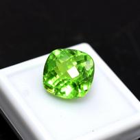 Best Quality Natural Peridot Square Cushion Cut 12.50 Ct Gemstone CERTIFIED 12 mm approx žalia