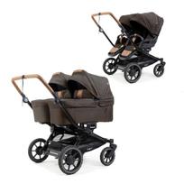 Vežimėlis Emmaljunga Double Sento Flat+ Outdoor Brown 2in1