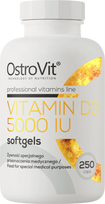 OstroVit VITAMINAS D3 5000 softgels 250 minkštų kapsulių