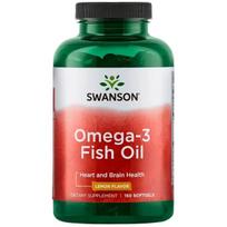 Swanson Omega-3, 1000 mg, Citrinų Skonio Žuvų Taukai – 150 minkštų kapsulių