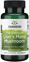Swanson Lion's Mane Mushroom 500mg 60 caps NOOTROPIC