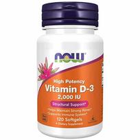 Now High potency Vitamin D-3 2000 IU 120 softgels
