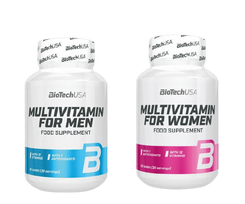 Biotech Multivitamin Rinkinys Men + Women 2x60 caps
