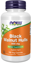 NOW Black Walnut Hulls 500mg 100 Kapsulių