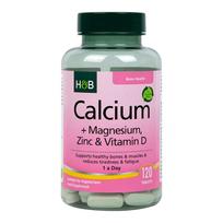 H&B Calcium + Magnesium, Zinc & Vitamin D – 120 tabl.