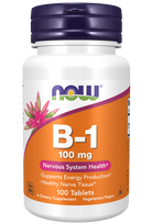 NOW Foods Vitamin B-1 Thiamine, 100mg - 100 tablets