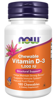 Now Foods Chewable Vitamin D-3 1000 IU 180 chewables