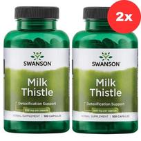 2x Swanson Milk Thistle 500 mg100 kapsulių| Tikrasis margainis