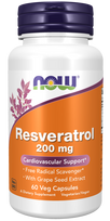 NOW® Natūralus Resveratrolis 200 mg, 60 augalinių kapsulių