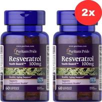 2x Puritan's Pride Resveratrol 100 mg 60 rapid release softgels