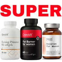 SUPER AKCIJA Rinkinys Moterims Lieknėjimui - Ostrovit Fat Burner, Multivitaminai, Nakvišų aliejus