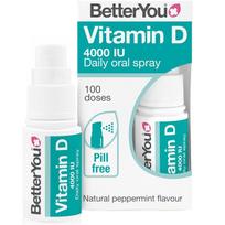 BetterYou Vitamin D 4000 IU (100 µg) Oral Spray – Natural Peppermint, 15 ml