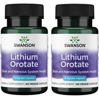 2x Swanson Lithium Orotate 5mg 60 vcaps