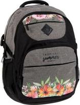 Mokyklinė kuprinė Starpak Tropical Summer, juoda sp./pilka sp., 34 cm x 18 cm x 45 cm