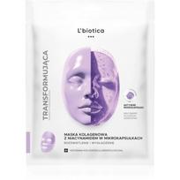 L’biotica Transforming Collagen Mask with Niacinamide in Microcapsules kolageno kaukė skaistinamojo poveikio 1 vnt.