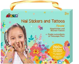 AVENIR 230+ nagų lipdukų ir tatuiruočių „Gėlės“