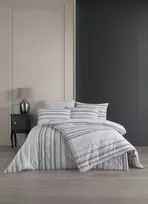 Riposo RENFRORCE medvilnės patalynės komplektas LINIE Pilkas 140x200 cm