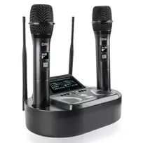 DNA Professional UMA VOCAL SET - dvigubas belaidis rinkinys (2 x rankiniai mikrofonai + imtuvas su mikrofono įkrovimo stotele)