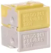 Wago 243-212 Tinklo gnybtų jungtis 4x 0,6-0,8 mm2 šviesiai pilka / geltona 243-212 /50 vnt./