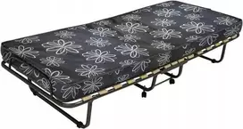 Italų Lankstoma Viešbučio/Kempingo Lova su Čiužiniu 80×190 cm – Pilka