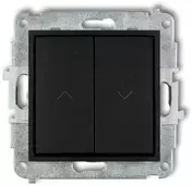Baks Karlik Elektrotechnik 12IWP-88 ICON Aklo jungiklio mechanizmas su atrama, matinė juoda, 12IWP-88