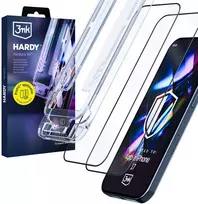 LCD apsauginis stikliukas (2 vnt.) su aplikatoriumi 3mk Hardy Hardura 9H Apple iPhone 16 Pro/17 juodas