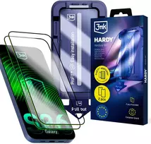 LCD apsauginis stikliukas (2 vnt.) su aplikatoriumi 3mk Hardy Hardura 9H Samsung S948 S26 Ultra juodas