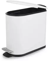 Beldray LA036690WHTPEU7 plona D formos šiukšliadėžė su pedalu, 5 litrų talpa, Baltas