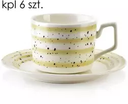 Affek Design JOY 6 puodelių su lėkštutėmis rinkinys smėlio spalvos