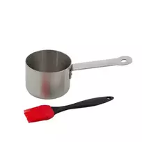 Barbecook nerūdijančio plieno padažų indelis su teptuku, 10.5 x 7.5 x 23 cm