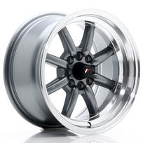JR Wheels JR19 15x8 ET0 4x100/108 Gun Metal w/ Machined Lip Alloy Wheel