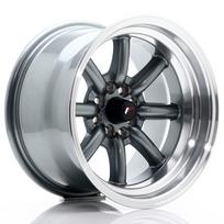 JR Wheels JR19 15x9 ET-13 4x100/114 Gun Metal w/ Machined Lip Alloy Wheel
