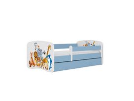 Vaikiška lova su stalčiumi be čiužinio Kocot Kids BabyDreams Blue animals, mėlyna