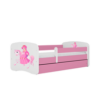 Vaikiška lova su stalčiumi ir čiužiniu Kocot Kids Babydreams, 180x80 cm, rožinė